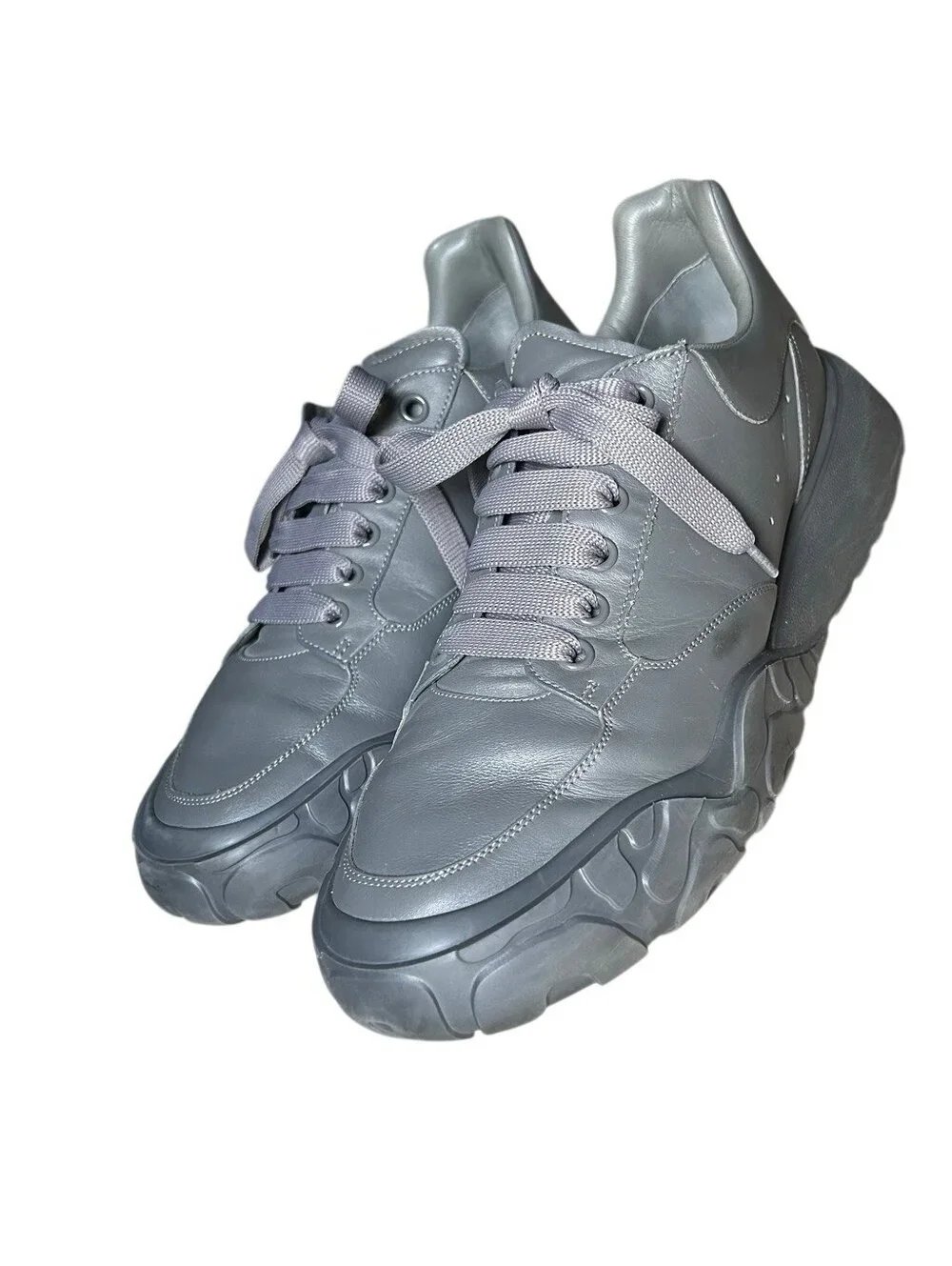 Alexander McQueen Court Trainer Leather Sneaker “Lead  Pencil” Gray Low Top 46 1